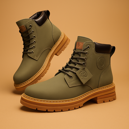 Combat Boots Heren met Profielzool Vetersluiting en Verstevigde Enkel