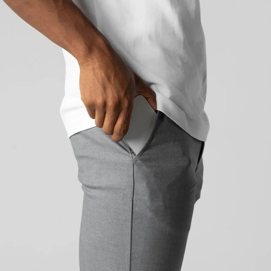 Heren Slim Fit Pantalon Met Stretch En Zakken