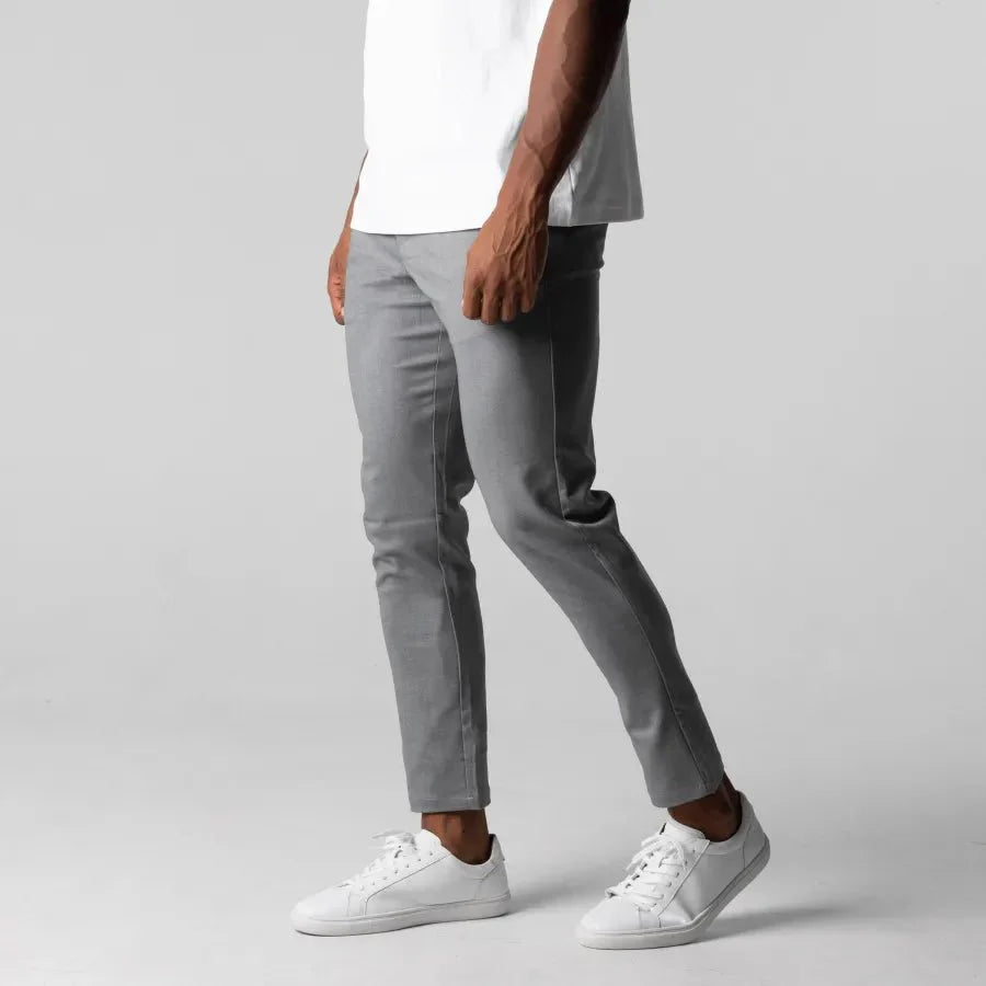 Heren Slim Fit Pantalon Met Stretch En Zakken