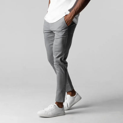 Heren Slim Fit Pantalon Met Stretch En Zakken