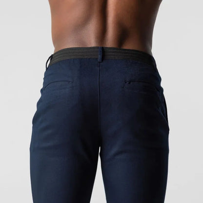 Heren Slim Fit Pantalon Met Stretch En Zakken