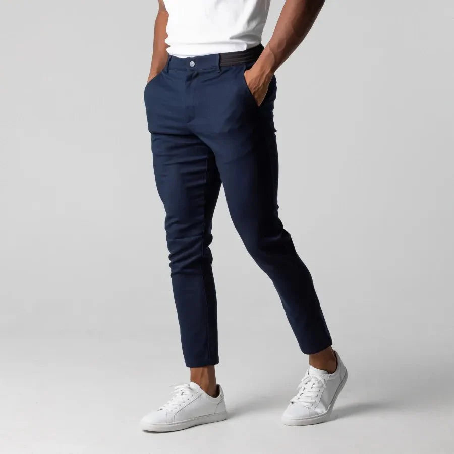 Heren Slim Fit Pantalon Met Stretch En Zakken