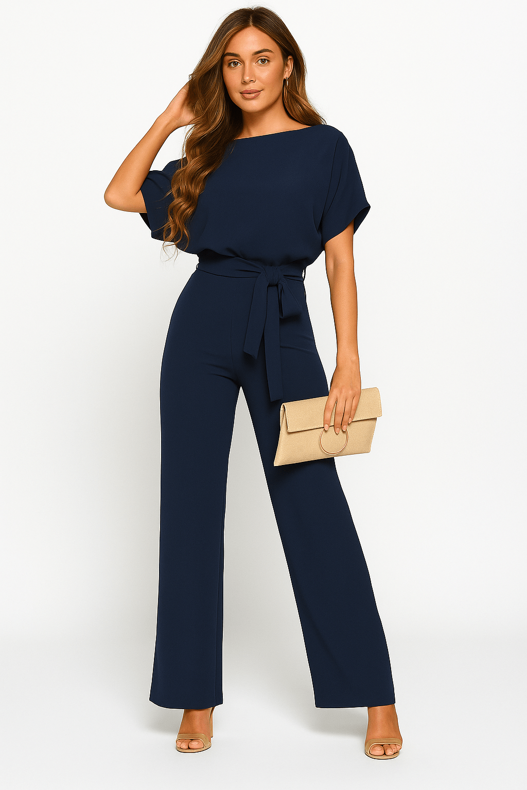 Elegante Jumpsuit Met Ceintuur Voor Dames