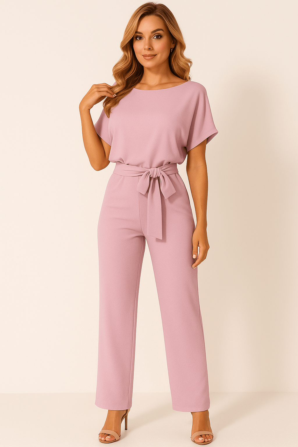Elegante Jumpsuit Met Ceintuur Voor Dames