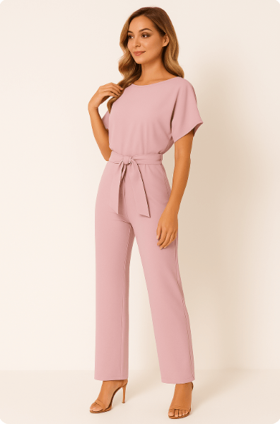 Elegante Jumpsuit Met Ceintuur Voor Dames