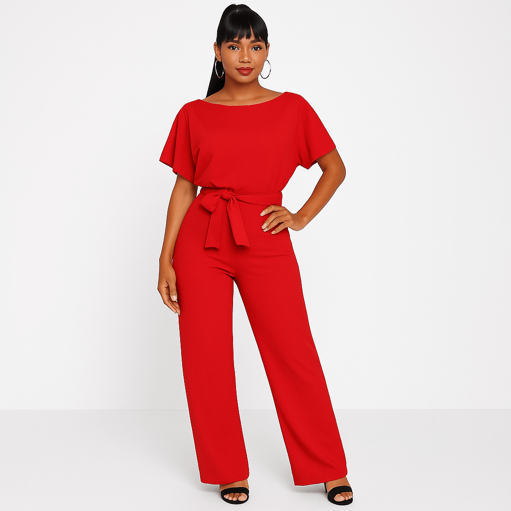 Elegante Jumpsuit Met Ceintuur Voor Dames