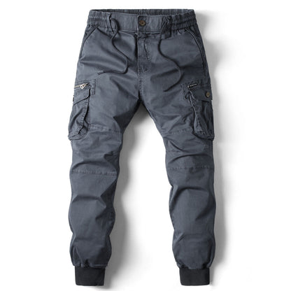 Heren Cargo Broek met Zakken Elastische Taille en Trekkoord