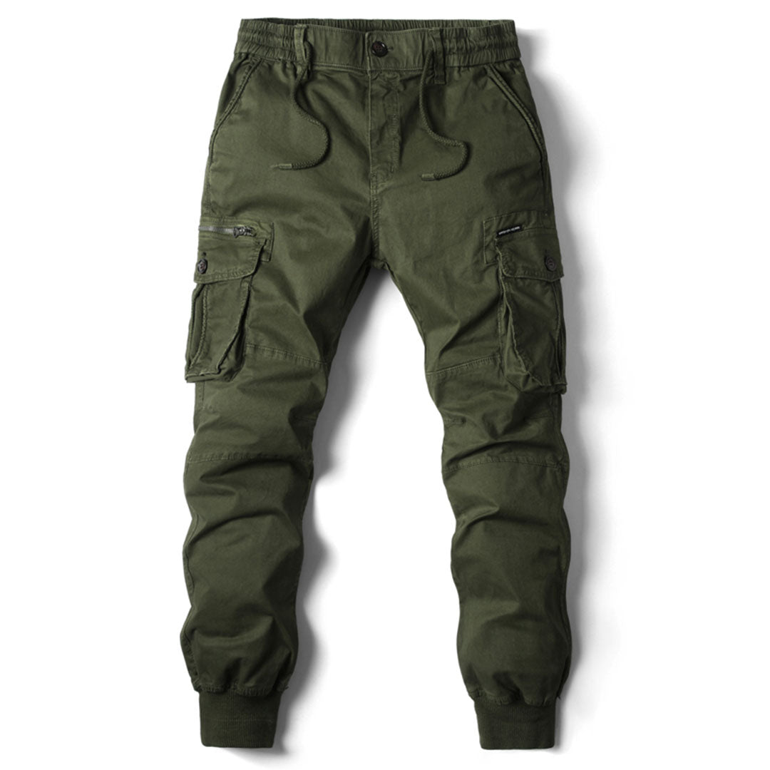 Heren Cargo Broek met Zakken Elastische Taille en Trekkoord