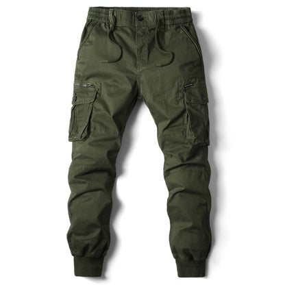 Heren Cargo Broek met Zakken Elastische Taille en Trekkoord