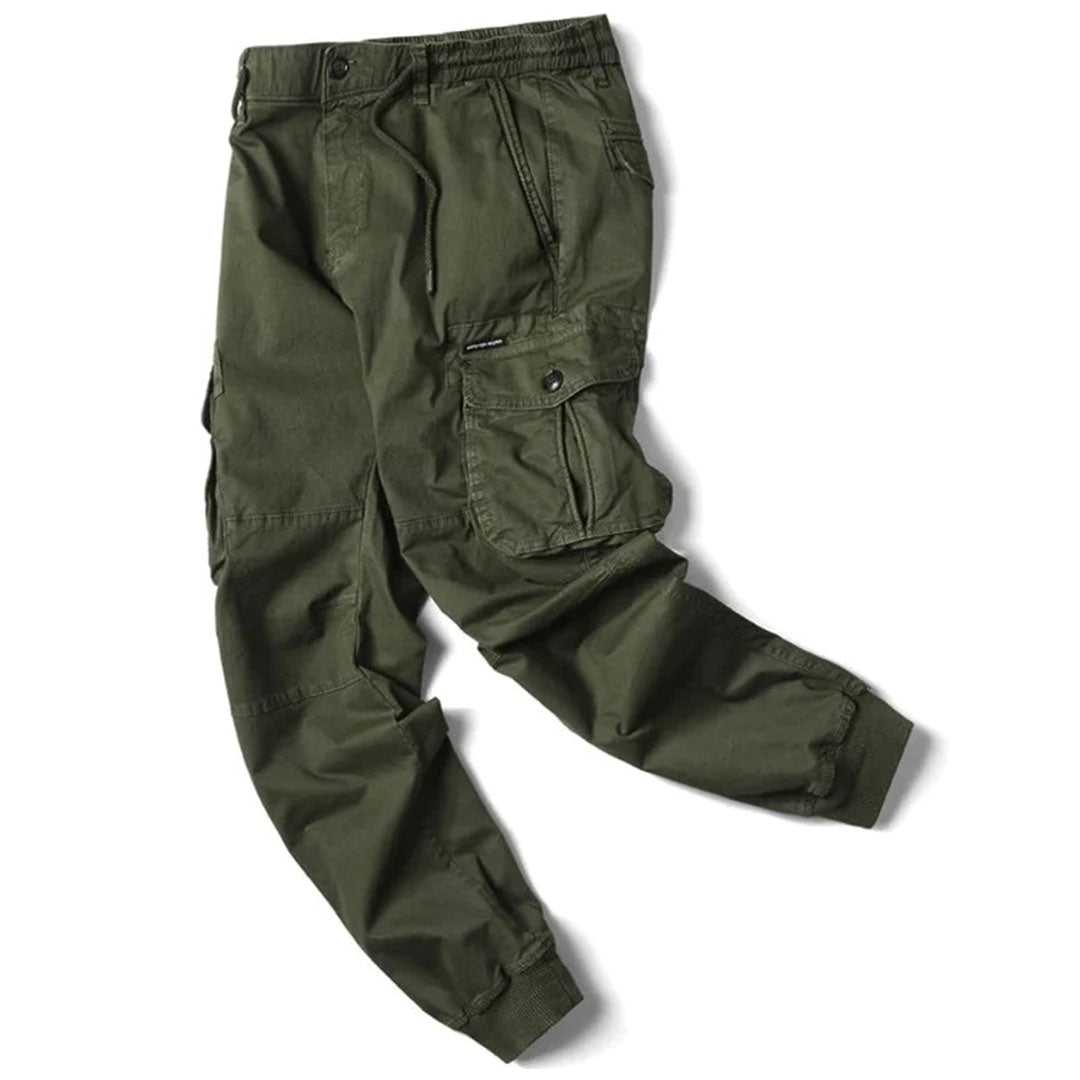 Heren Cargo Broek met Zakken Elastische Taille en Trekkoord