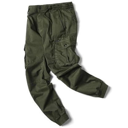 Heren Cargo Broek met Zakken Elastische Taille en Trekkoord