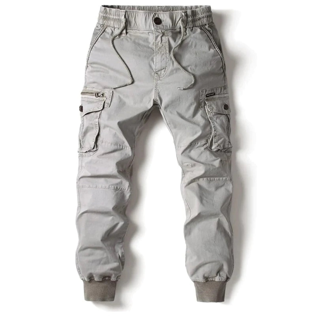 Heren Cargo Broek met Zakken Elastische Taille en Trekkoord
