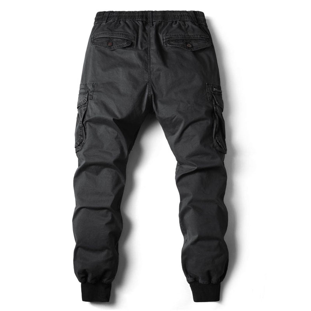 Heren Cargo Broek met Zakken Elastische Taille en Trekkoord