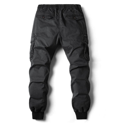 Heren Cargo Broek met Zakken Elastische Taille en Trekkoord