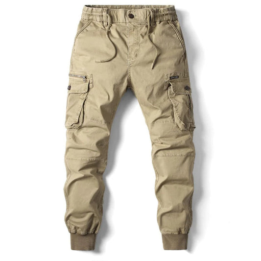 Heren Cargo Broek met Zakken Elastische Taille en Trekkoord