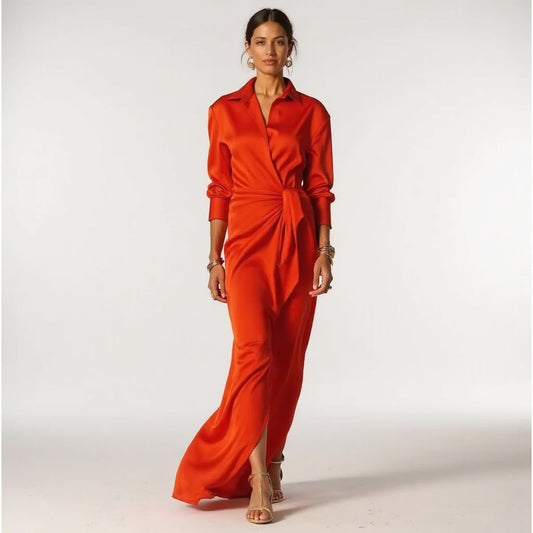 Bianca - Wikkel Maxi-jurk met Gedrapeerde Taille