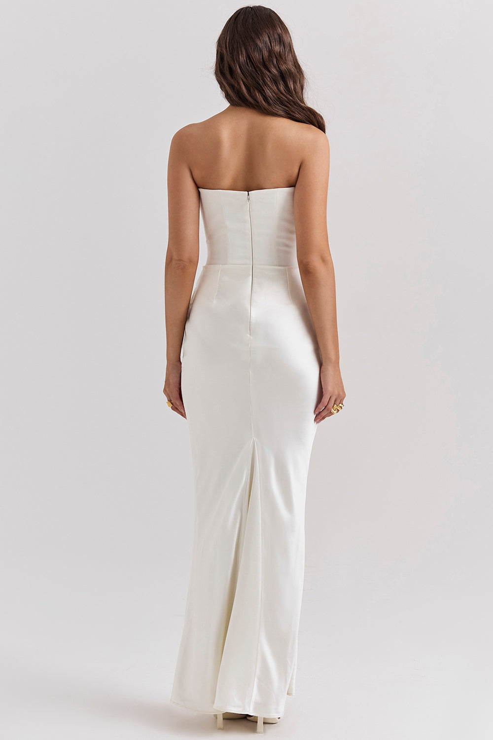 Kordula - Strapless Satijnen Korset Maxi Jurk Voor Vrouwen