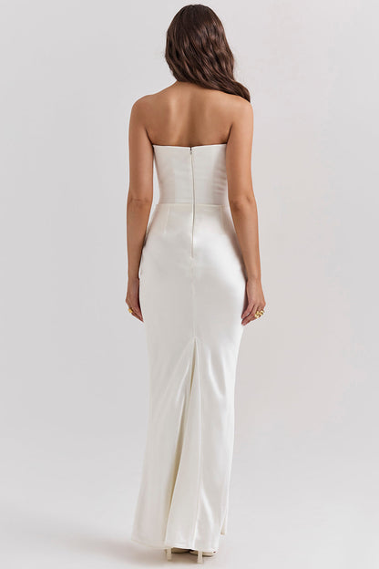 Kordula - Strapless Satijnen Korset Maxi Jurk Voor Vrouwen