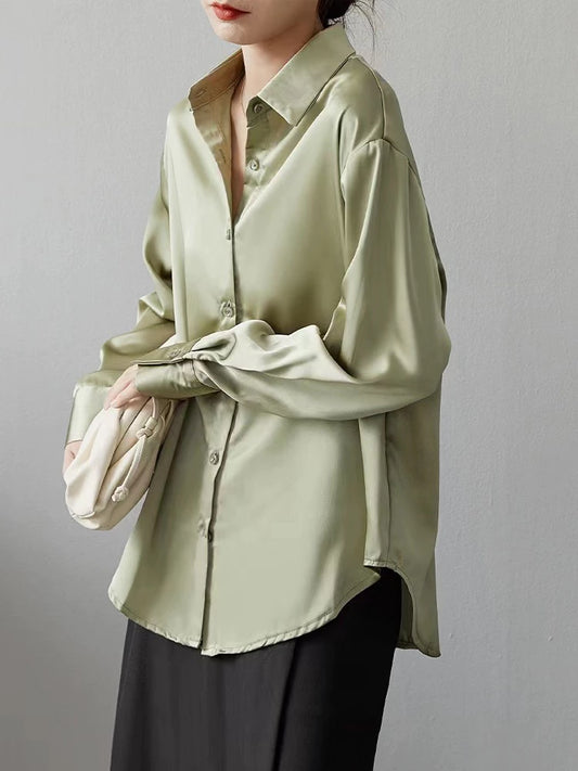 Elegante Lange Mouw Blouse Voor Vrouwen Met Knoopsluiting
