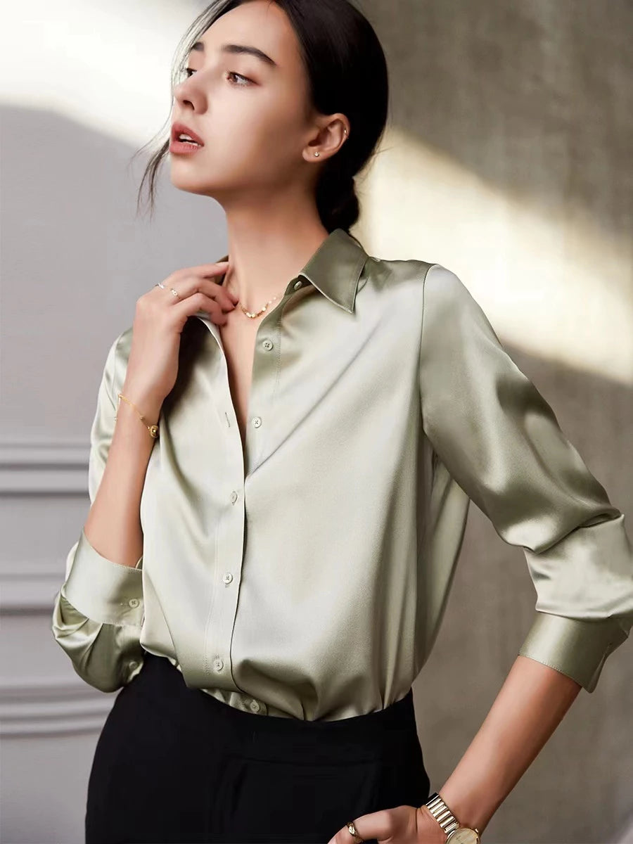 Elegante Lange Mouw Blouse Voor Vrouwen Met Knoopsluiting