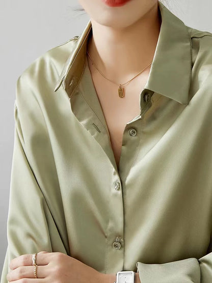 Elegante Lange Mouw Blouse Voor Vrouwen Met Knoopsluiting