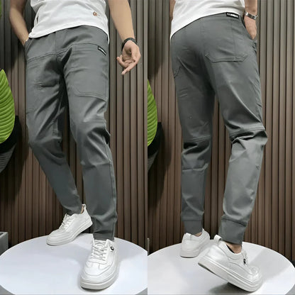 Heren Tapered Joggingbroek Met Elastische Taille En Boorden