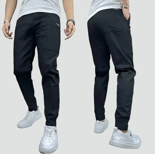 Heren Tapered Joggingbroek Met Elastische Taille En Boorden