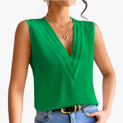 Rosalie - Elegante Mouwloze Blouse met V-hals voor dames