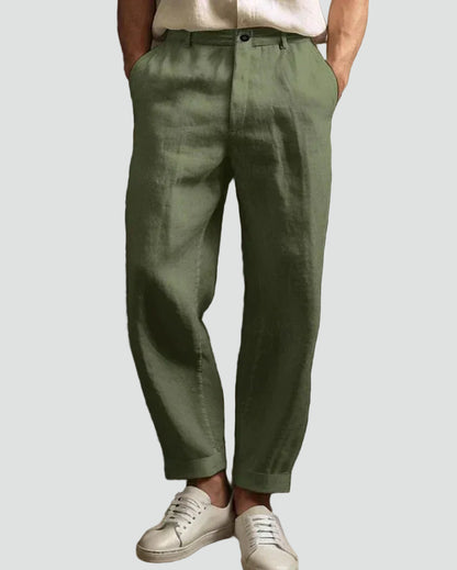 Relaxed Heren Luchtige Pantalon Met Taps Toelopende Pijp