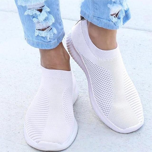 Vrouwen Instap Sneakers Met Strassdetails En Comfortzool