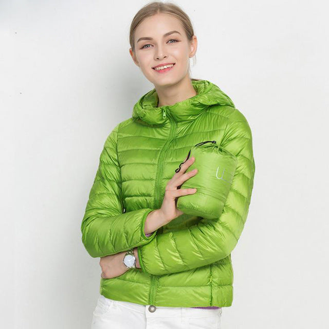 Dames Lichtgewicht Peuterey Jas met capuchon