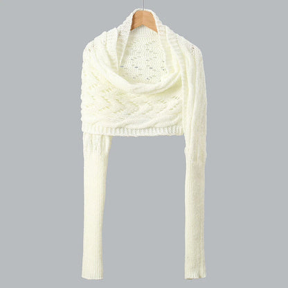 Comfortabele Gebreide Cape Sjaal Met Mouwen Voor Dames