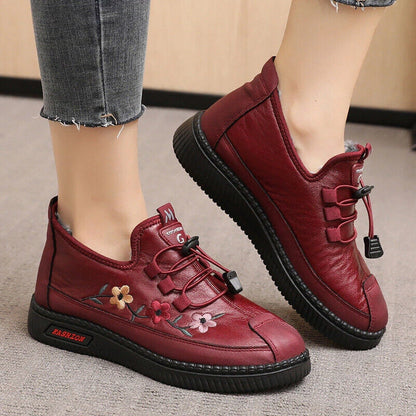Vrouwen Winter Sneakers Enkelhoog Warme Voering Vetersluiting