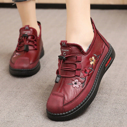 Vrouwen Winter Sneakers Enkelhoog Warme Voering Vetersluiting