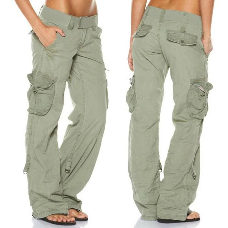 Trendy Robuuste Cargo Broek Dames Met Veel Zakken En Verstelbare Zoom