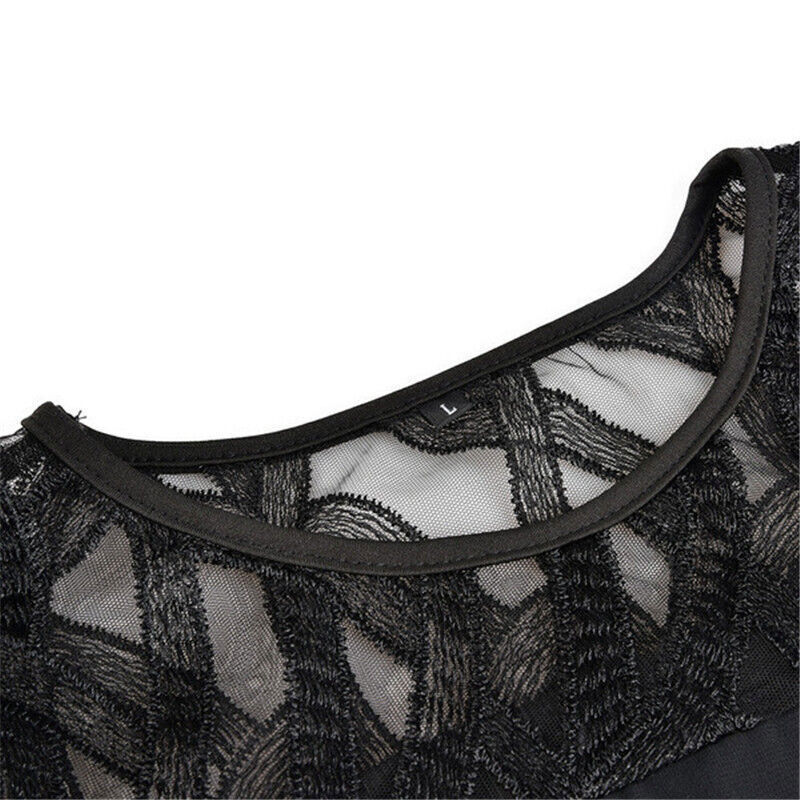 Malia - Elegante Midi-jurk met transparante mouwen voor dames