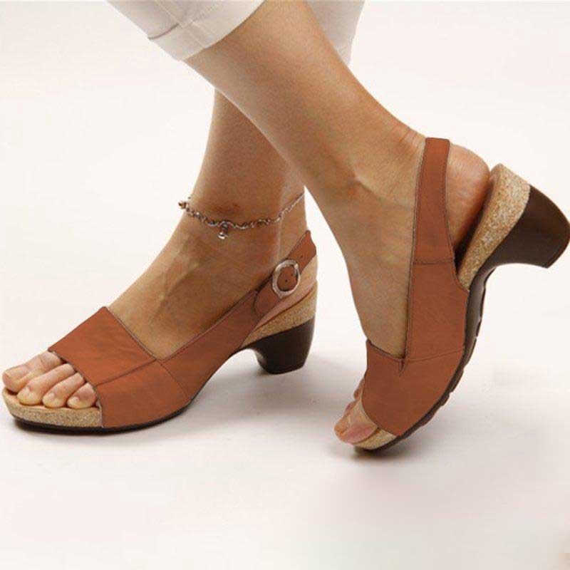 Jadwiga - Orthopedische sandalen met sleehak voor dames