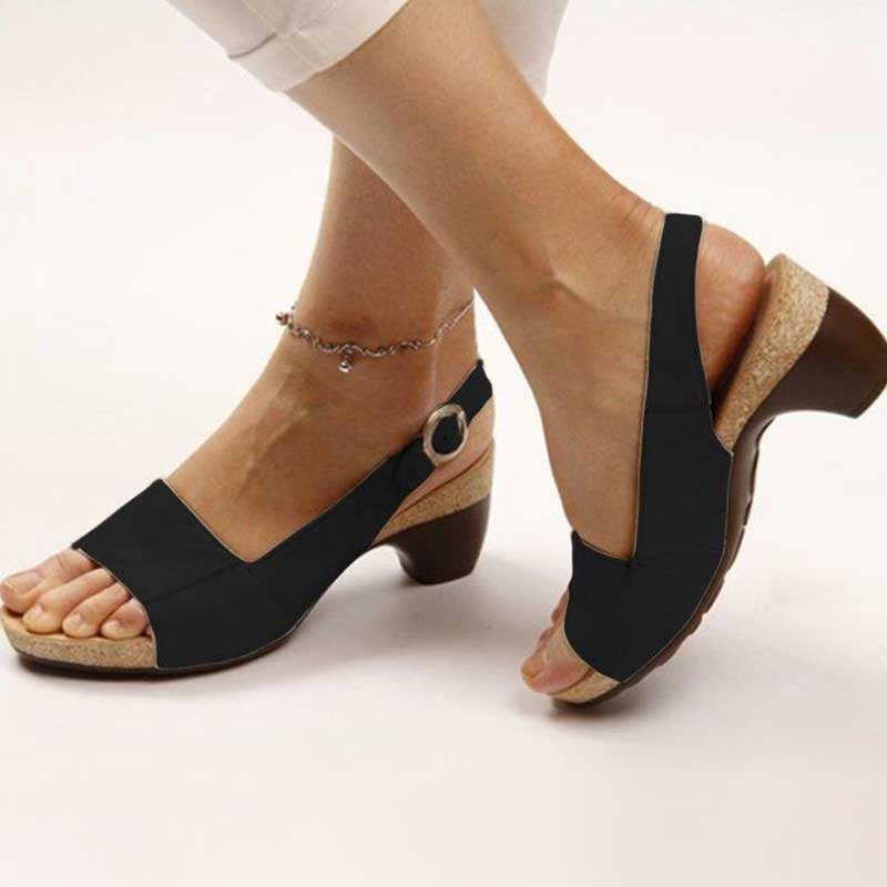 Jadwiga - Orthopedische sandalen met sleehak voor dames