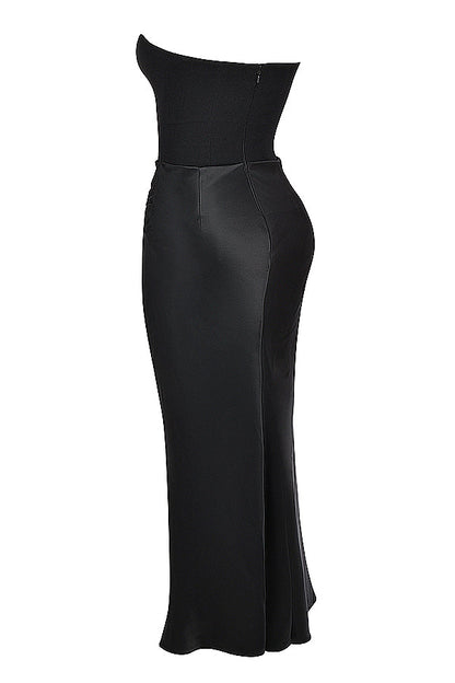 Kordula - Strapless Satijnen Korset Maxi Jurk Voor Vrouwen