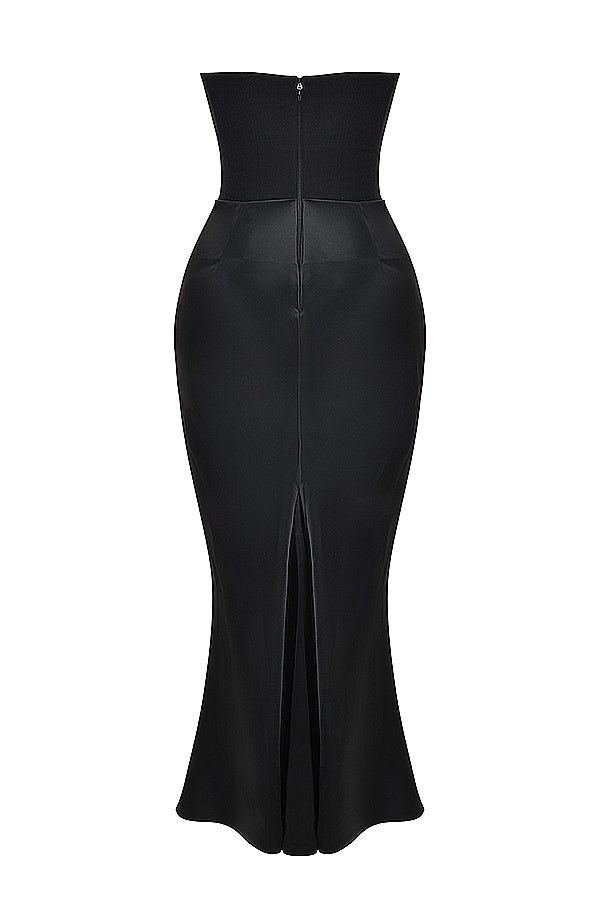 Kordula - Strapless Satijnen Korset Maxi Jurk Voor Vrouwen