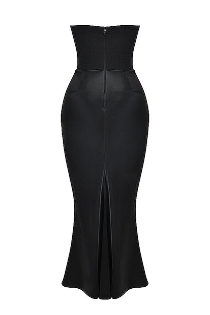Kordula - Strapless Satijnen Korset Maxi Jurk Voor Vrouwen