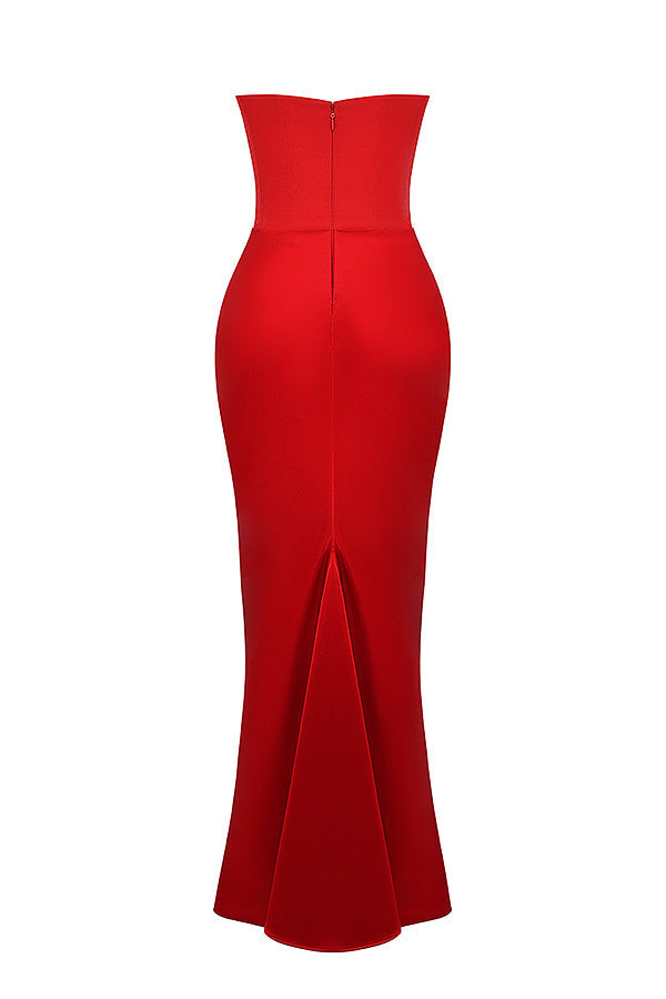 Kordula - Strapless Satijnen Korset Maxi Jurk Voor Vrouwen