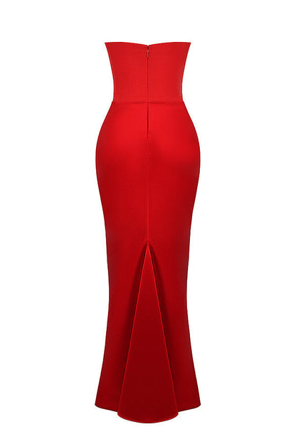 Kordula - Strapless Satijnen Korset Maxi Jurk Voor Vrouwen
