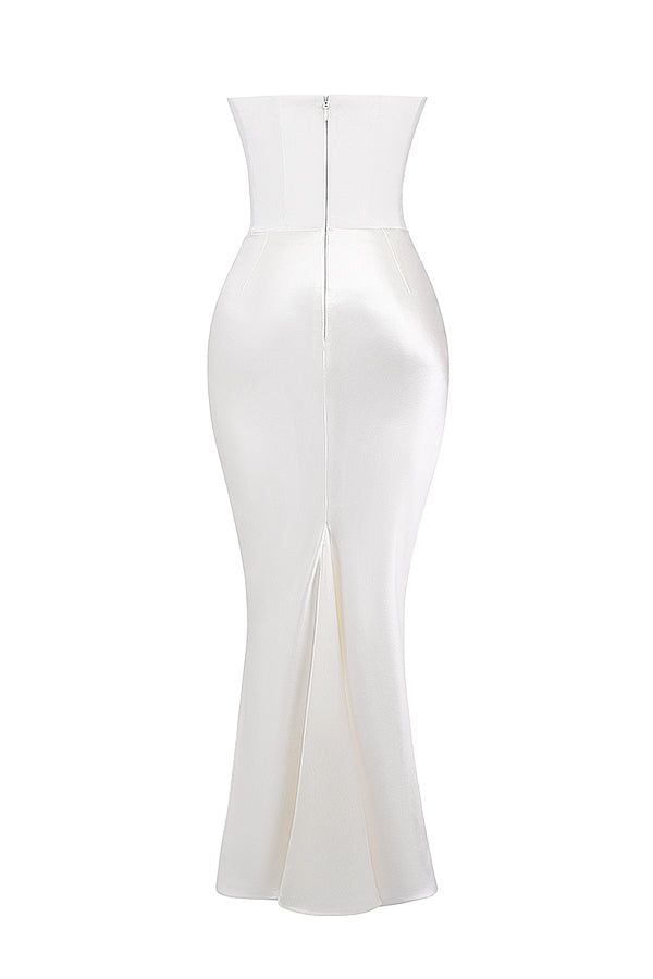Kordula - Strapless Satijnen Korset Maxi Jurk Voor Vrouwen