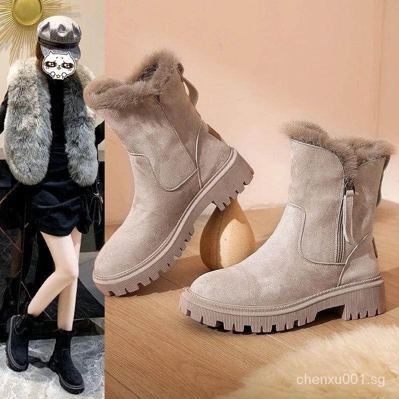 Robuuste Dames Plateau Winterlaarzen met Anti-Slipzool