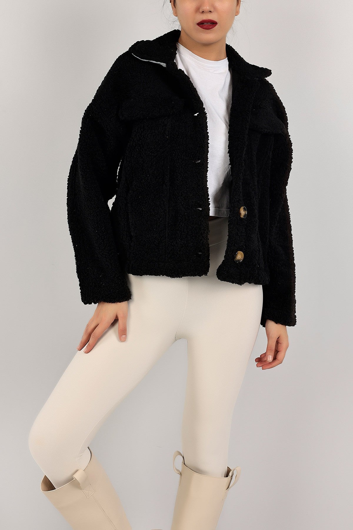 Winterse Oversized Teddy Jas voor Dames