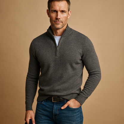 Winter Gebreide Half Zip Trui met Col Warm voor Heren