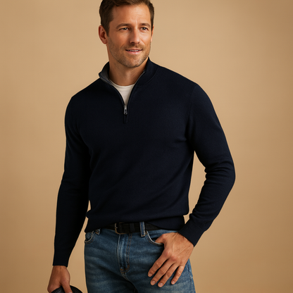 Winter Gebreide Half Zip Trui met Col Warm voor Heren