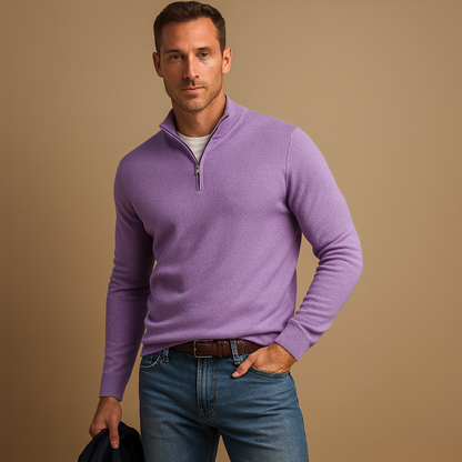 Winter Gebreide Half Zip Trui met Col Warm voor Heren