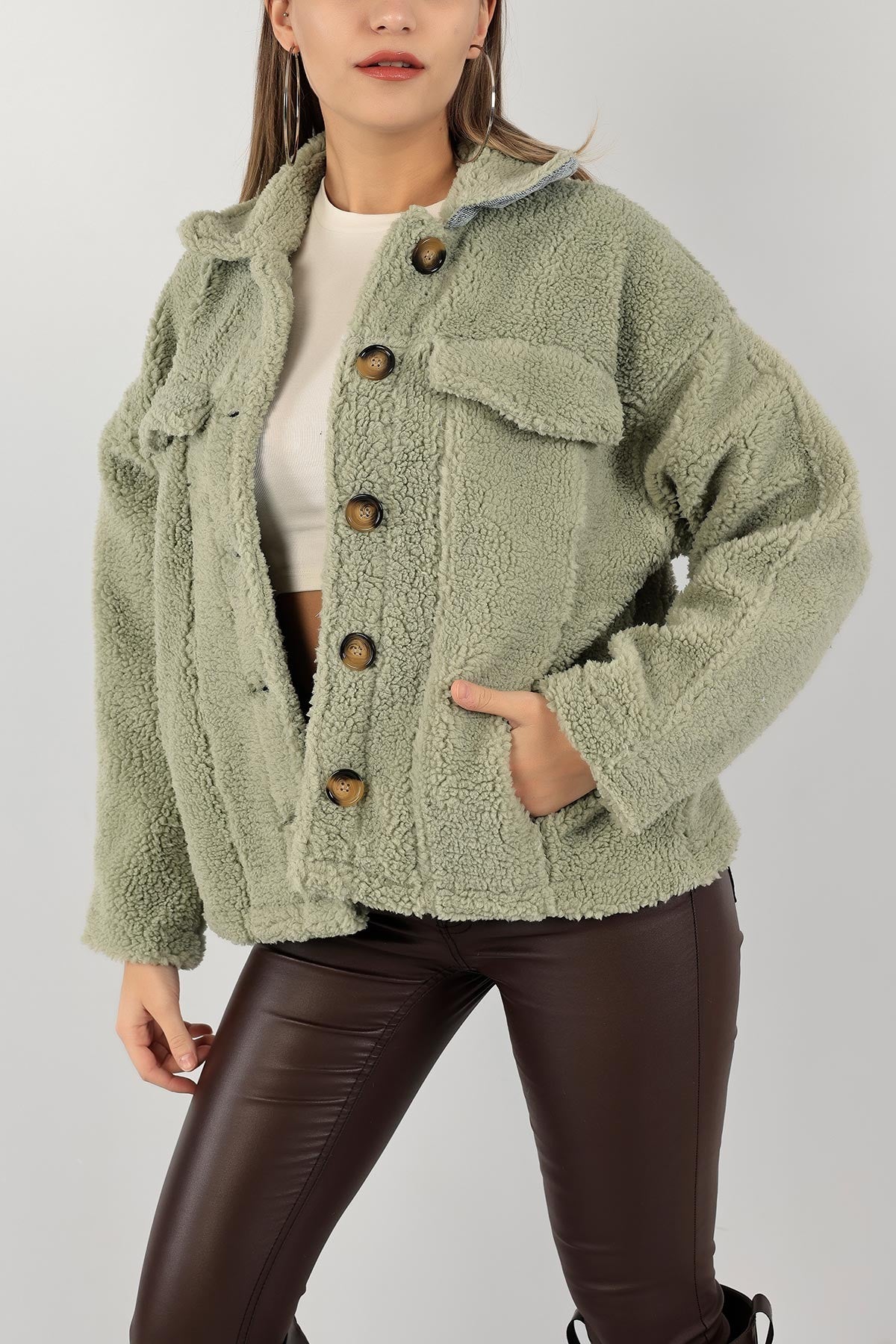 Winterse Oversized Teddy Jas voor Dames